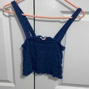 American Eagle Navy Blue crop top with straps. Worn once.